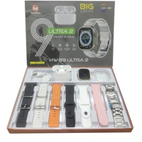 پک ساعت هوشمند الترا مدل HW-89 ULTRA2 با ۷ بند متنوع و ایرپاد پرو