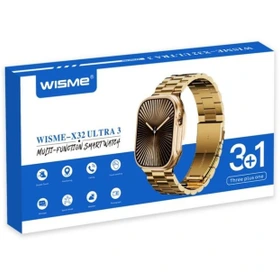 ساعت هوشمند WISME X32 ULTRA3 طلایی | پک ۳ بند | طرح اپل واچ اولترا | تماس و سنسور حرکتی