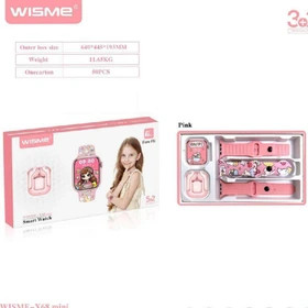 ساعت هوشمند ویسمی مدل Wisme-X68 Mini با قابلیت GPS به همراه ایرپاد بچه گانه دخترانه