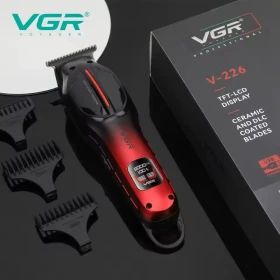 ماشین اصلاح و خط‌زن حرفه‌ای وی جی آر (VGR) مدل V-226 - موتور سوپر توربو ۹۰۰۰ دور - تیغه سرامیکی و DLC(اورجینال)